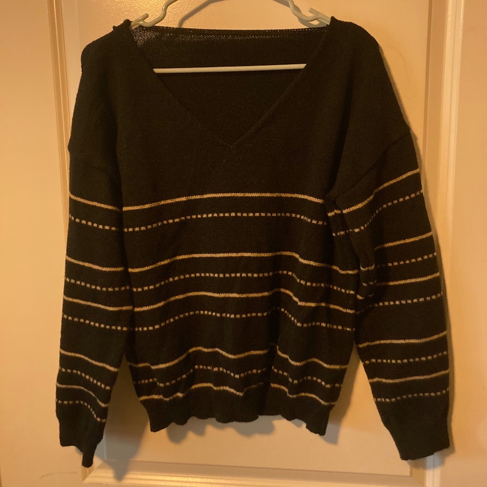 Black Vneck Shein Sweater